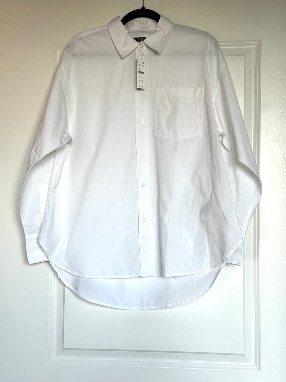 NWT J. CREW Étienne oversized shirt in lightweight oxford white size small BY733